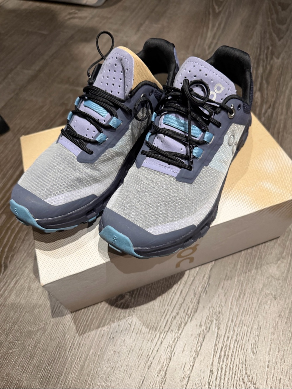 On Cloudwomen Trail Runner — Light Gray & Blue